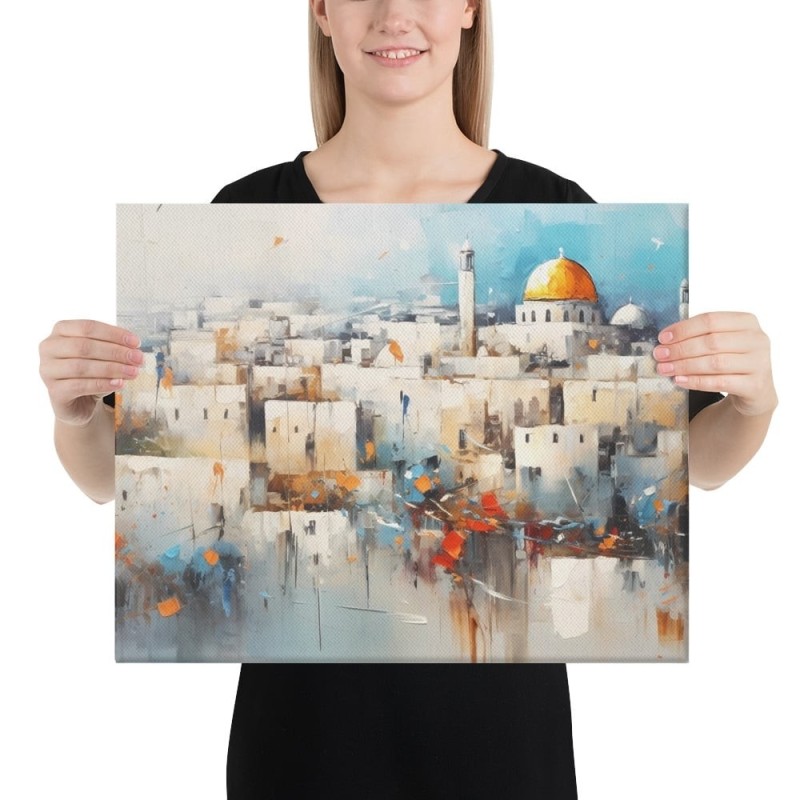 מבט על ירושלים הדפס על קנבס